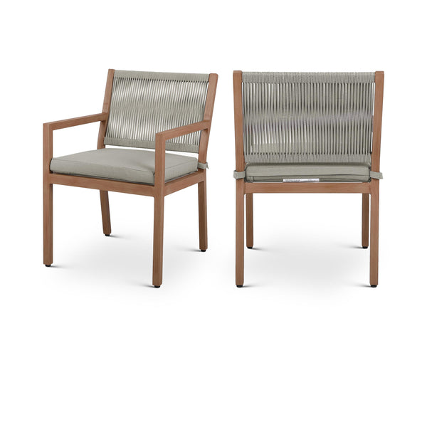 Meridian Maui Grey Water Resistant Fabric Outdoor Patio Dining Arm Chair IMAGE 1