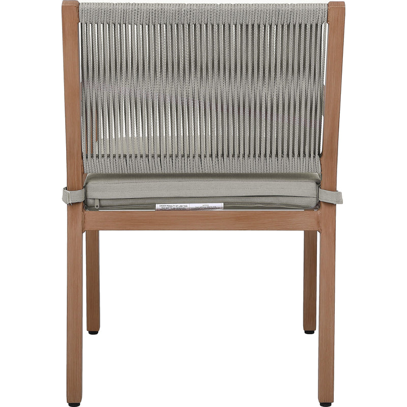 Meridian Maui Grey Water Resistant Fabric Outdoor Patio Dining Arm Chair IMAGE 2