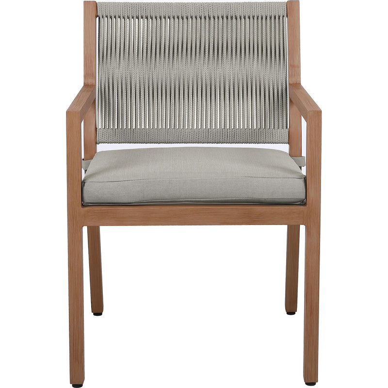 Meridian Maui Grey Water Resistant Fabric Outdoor Patio Dining Arm Chair IMAGE 4