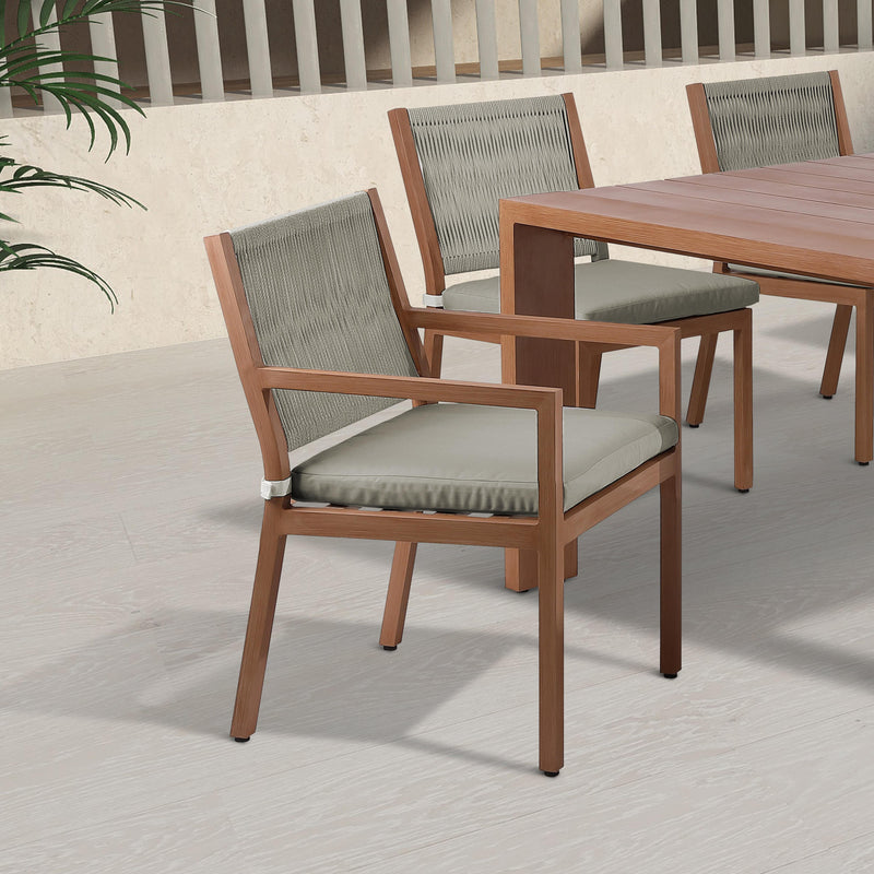 Meridian Maui Grey Water Resistant Fabric Outdoor Patio Dining Arm Chair IMAGE 9