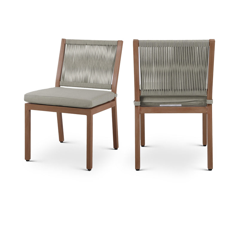 Meridian Maui Grey Water Resistant Fabric Outdoor Patio Dining Side Chair IMAGE 1