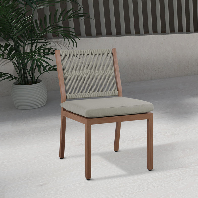 Meridian Maui Grey Water Resistant Fabric Outdoor Patio Dining Side Chair IMAGE 9