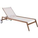 Meridian Maui Cream Water Resistant Fabric Outdoor Patio Lounger IMAGE 2