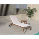 Meridian Maui Cream Water Resistant Fabric Outdoor Patio Lounger IMAGE 3