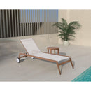 Meridian Maui Cream Water Resistant Fabric Outdoor Patio Lounger IMAGE 4