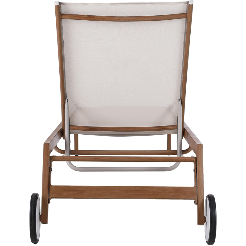 Meridian Maui Cream Water Resistant Fabric Outdoor Patio Lounger IMAGE 8