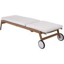 Meridian Maui Cream Water Resistant Fabric Outdoor Patio Lounger IMAGE 9