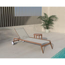 Meridian Maui Grey Water Resistant Fabric Outdoor Patio Lounger IMAGE 4