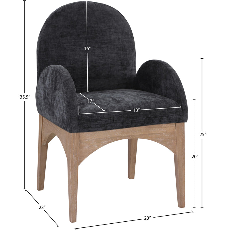 Meridian Waldorf Black Chenille Fabric Dining Chair IMAGE 10
