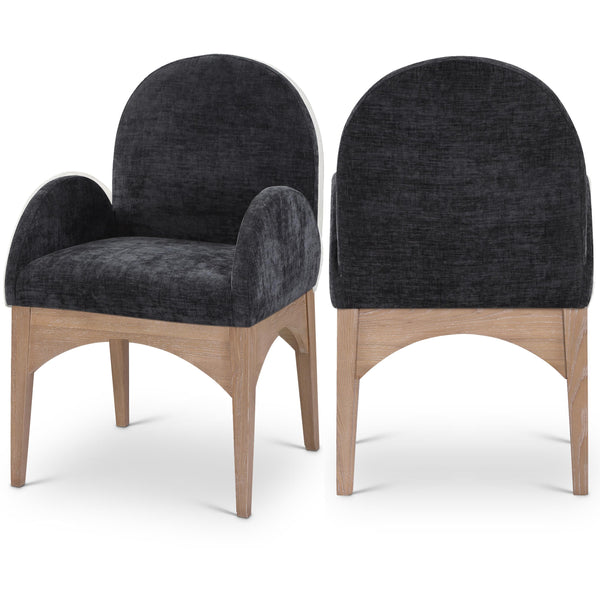 Meridian Waldorf Black Chenille Fabric Dining Chair IMAGE 1