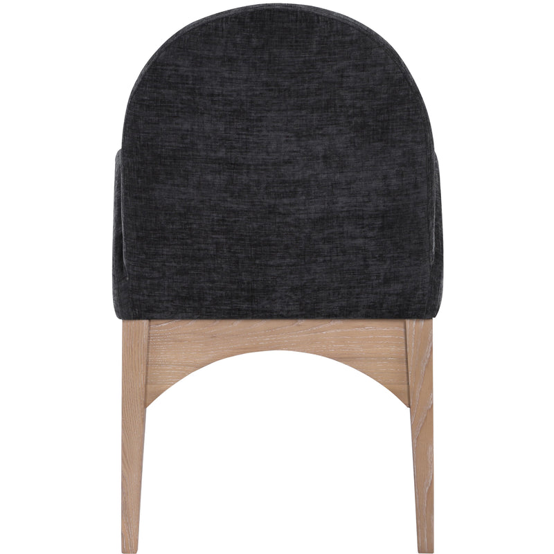 Meridian Waldorf Black Chenille Fabric Dining Chair IMAGE 2