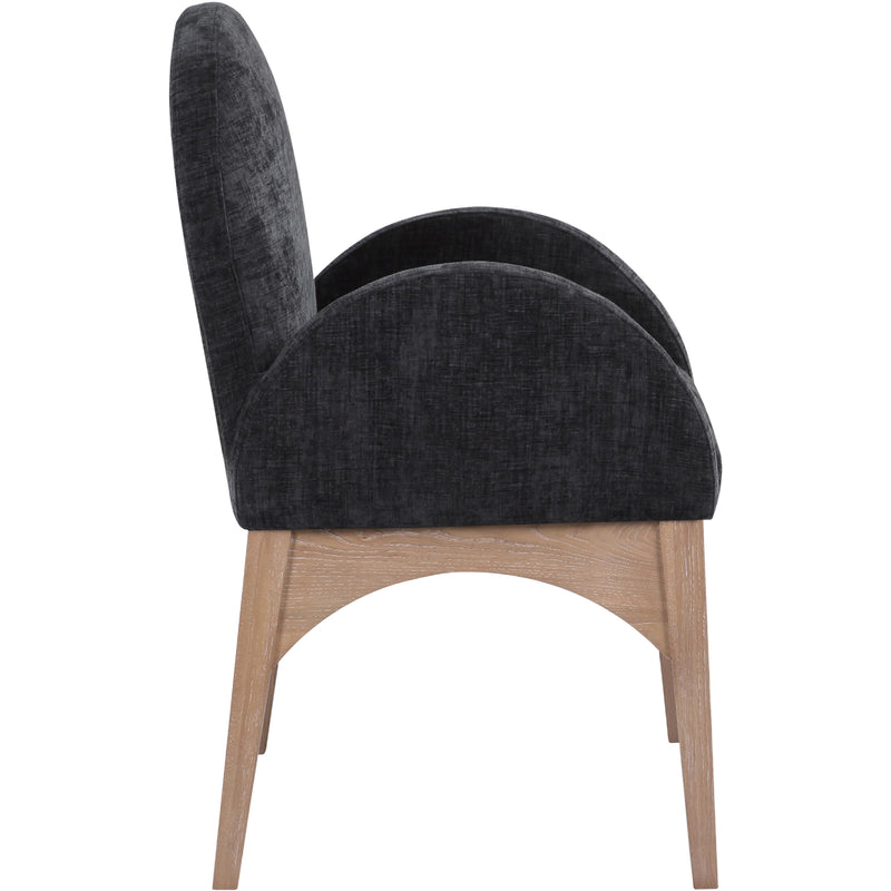 Meridian Waldorf Black Chenille Fabric Dining Chair IMAGE 5