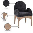Meridian Waldorf Black Chenille Fabric Dining Chair IMAGE 9