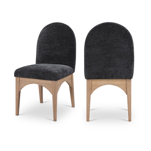 Meridian Waldorf Black Chenille Fabric Dining Chair IMAGE 1