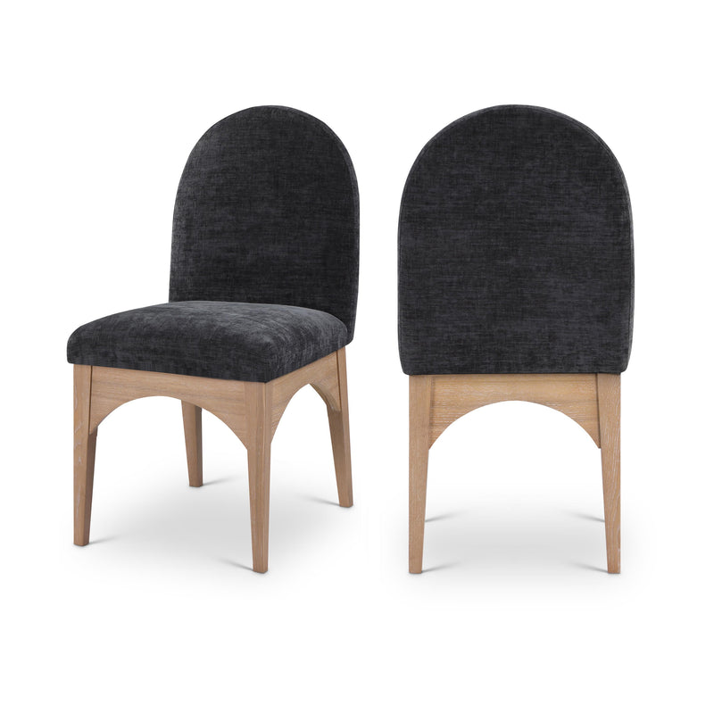 Meridian Waldorf Black Chenille Fabric Dining Chair IMAGE 1