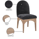 Meridian Waldorf Black Chenille Fabric Dining Chair IMAGE 9