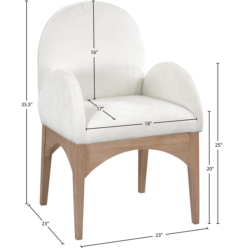 Meridian Waldorf Cream Chenille Fabric Dining Chair IMAGE 10