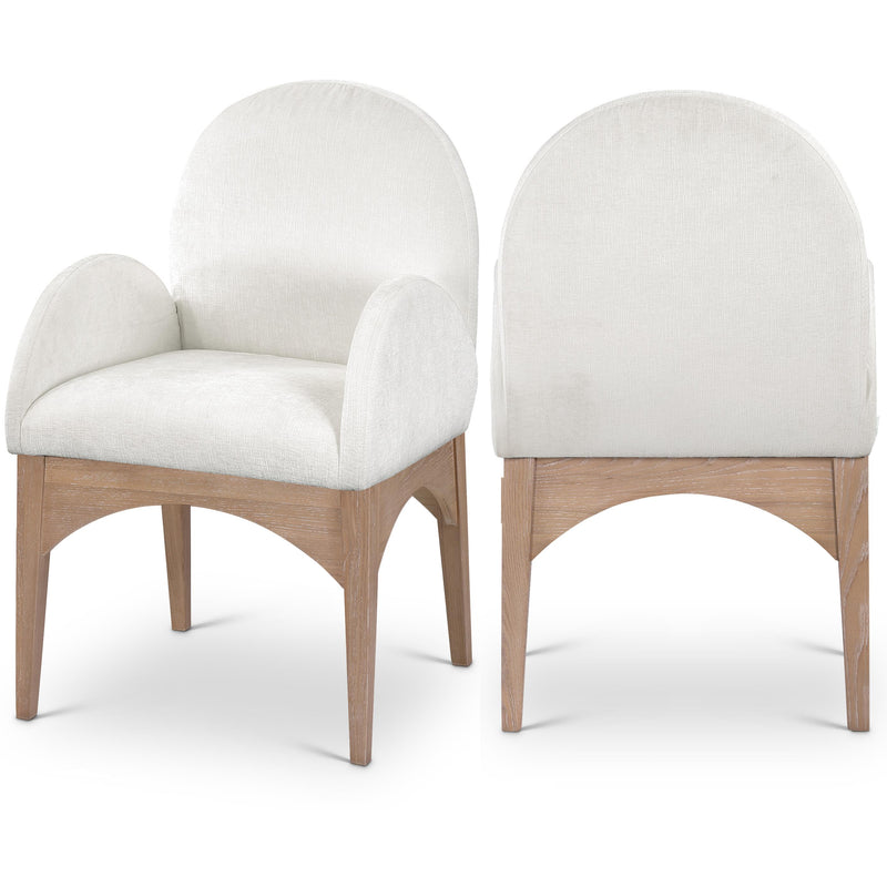 Meridian Waldorf Cream Chenille Fabric Dining Chair IMAGE 1