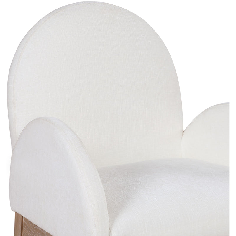 Meridian Waldorf Cream Chenille Fabric Dining Chair IMAGE 6