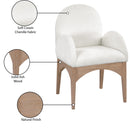 Meridian Waldorf Cream Chenille Fabric Dining Chair IMAGE 9