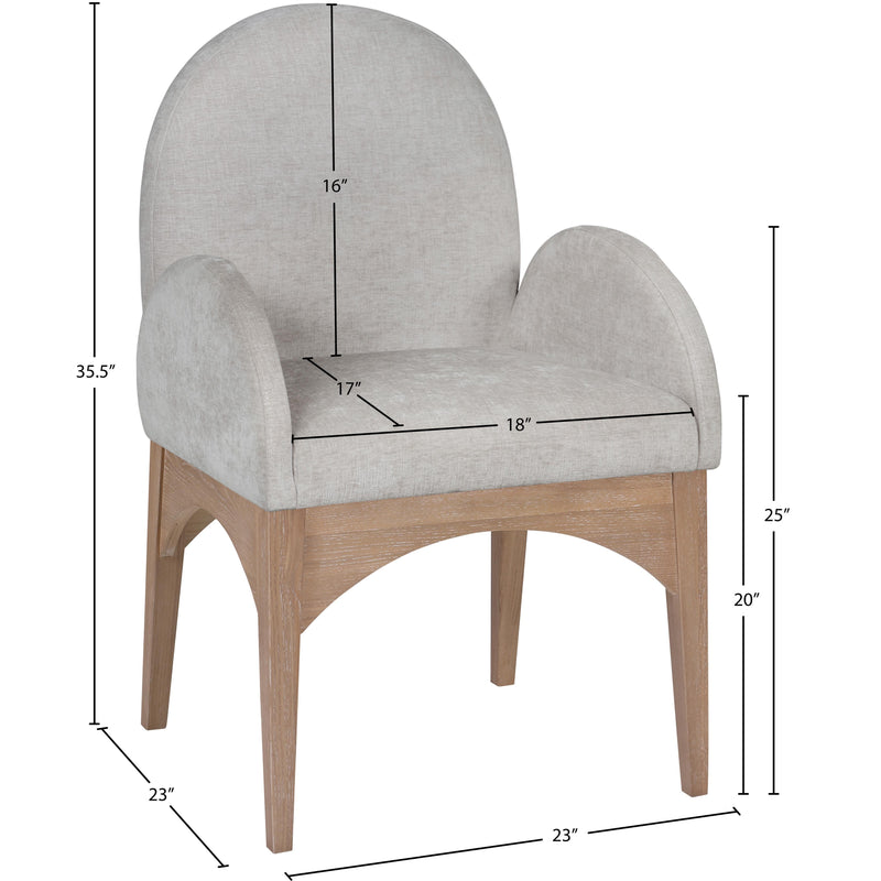 Meridian Waldorf Grey Chenille Fabric Dining Chair IMAGE 10