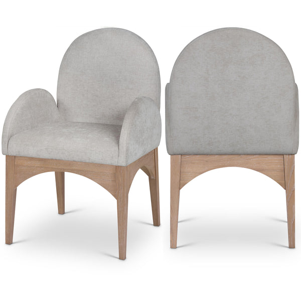 Meridian Waldorf Grey Chenille Fabric Dining Chair IMAGE 1