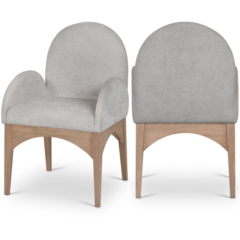 Meridian Waldorf Grey Chenille Fabric Dining Chair IMAGE 1