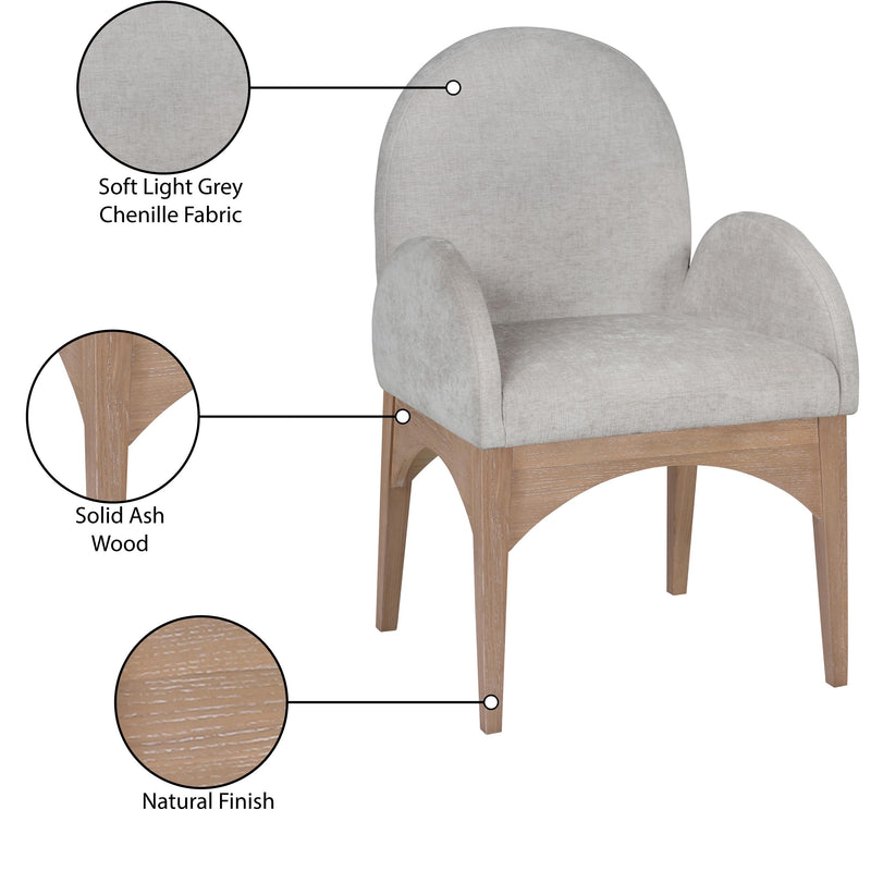 Meridian Waldorf Grey Chenille Fabric Dining Chair IMAGE 9
