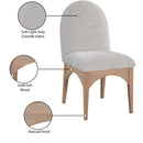 Meridian Waldorf Grey Chenille Fabric Dining Chair IMAGE 9