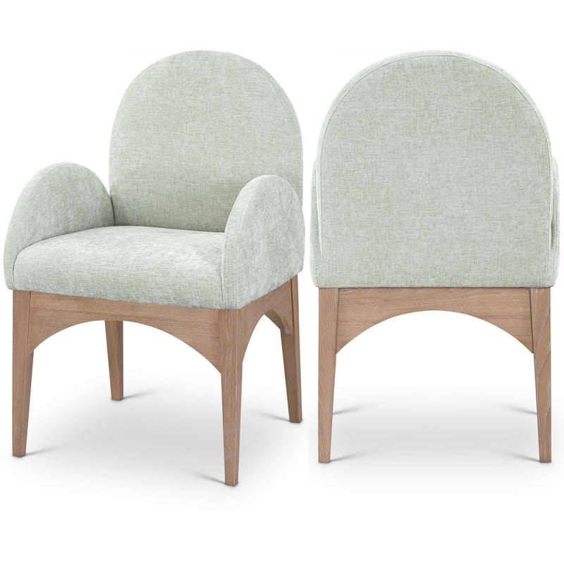 Meridian Waldorf Mint Chenille Fabric Dining Chair IMAGE 1