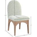 Meridian Waldorf Mint Chenille Fabric Dining Chair IMAGE 10