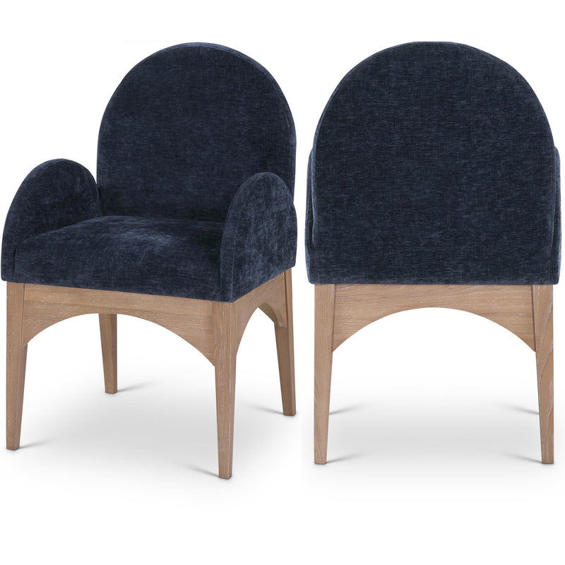 Meridian Waldorf Navy Chenille Fabric Dining Chair IMAGE 1