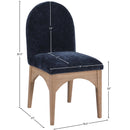 Meridian Waldorf Navy Chenille Fabric Dining Chair IMAGE 10