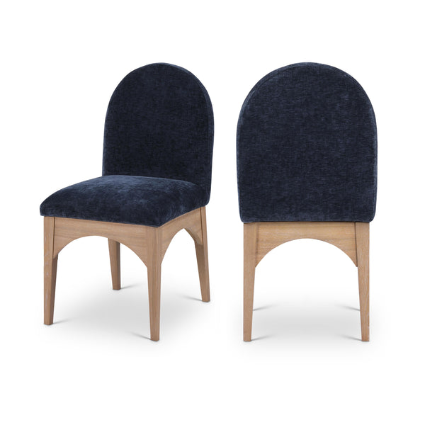 Meridian Waldorf Navy Chenille Fabric Dining Chair IMAGE 1
