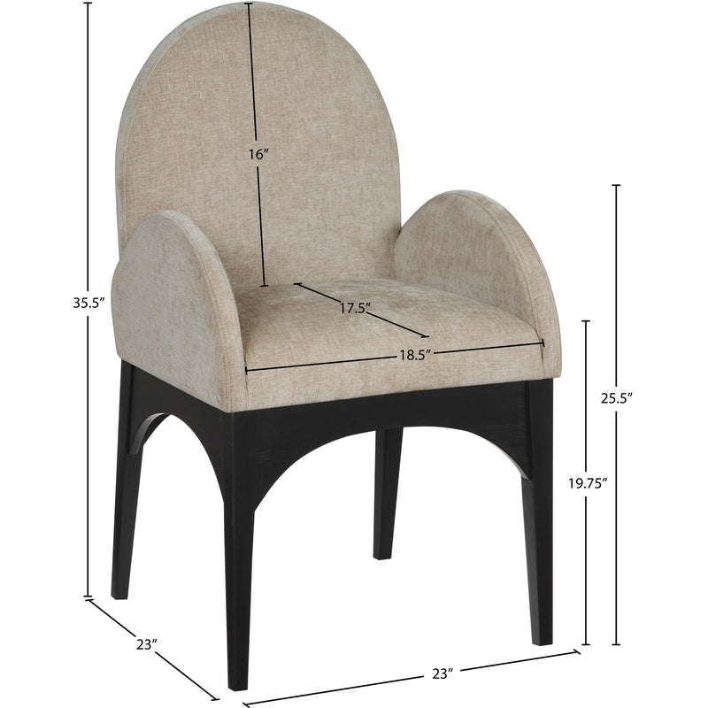 Meridian Waldorf Beige Chenille Fabric Dining Chair IMAGE 10