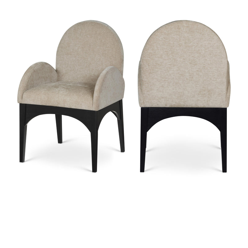 Meridian Waldorf Beige Chenille Fabric Dining Chair IMAGE 1
