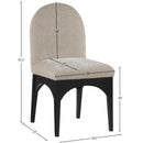 Meridian Waldorf Beige Chenille Fabric Dining Chair IMAGE 10