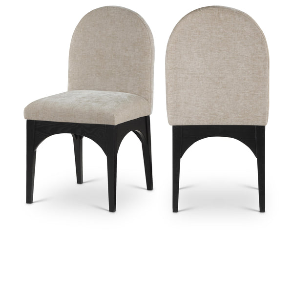 Meridian Waldorf Beige Chenille Fabric Dining Chair IMAGE 1