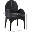 Meridian Waldorf Black Chenille Fabric Dining Chair IMAGE 10