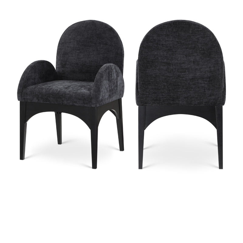 Meridian Waldorf Black Chenille Fabric Dining Chair IMAGE 1