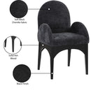 Meridian Waldorf Black Chenille Fabric Dining Chair IMAGE 9