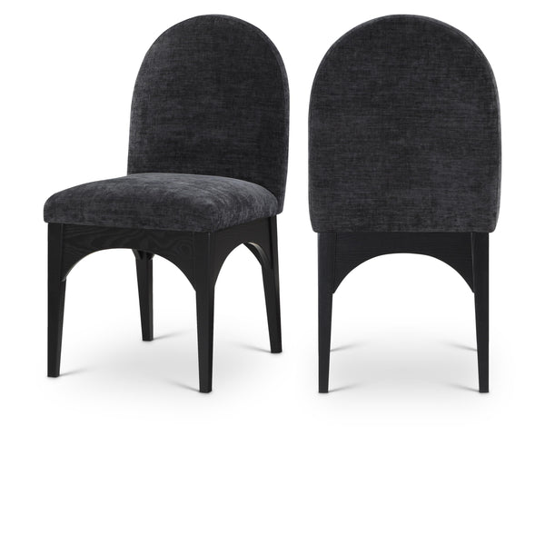 Meridian Waldorf Black Chenille Fabric Dining Chair IMAGE 1