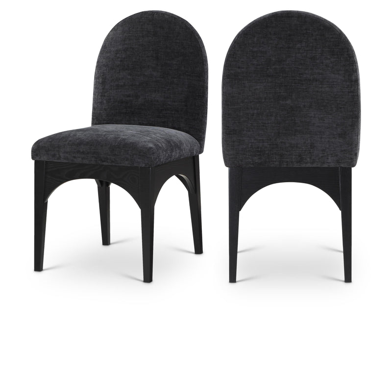 Meridian Waldorf Black Chenille Fabric Dining Chair IMAGE 1