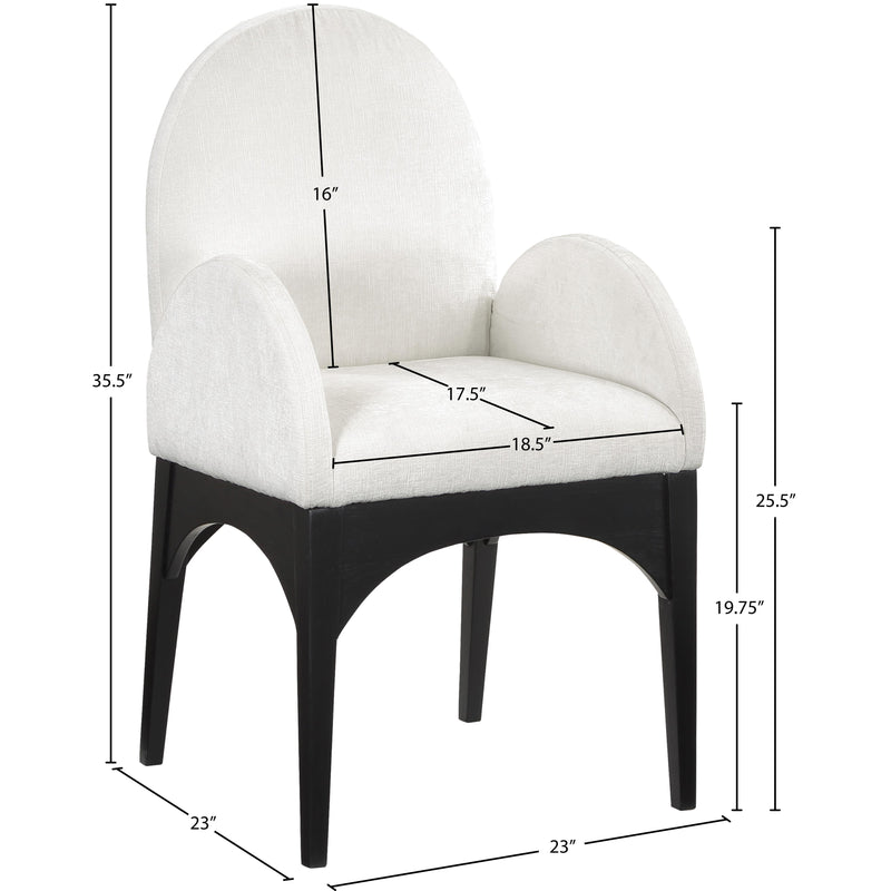 Meridian Waldorf Cream Chenille Fabric Dining Chair IMAGE 10