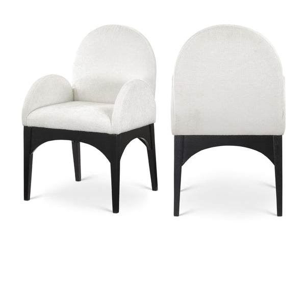 Meridian Waldorf Cream Chenille Fabric Dining Chair IMAGE 1