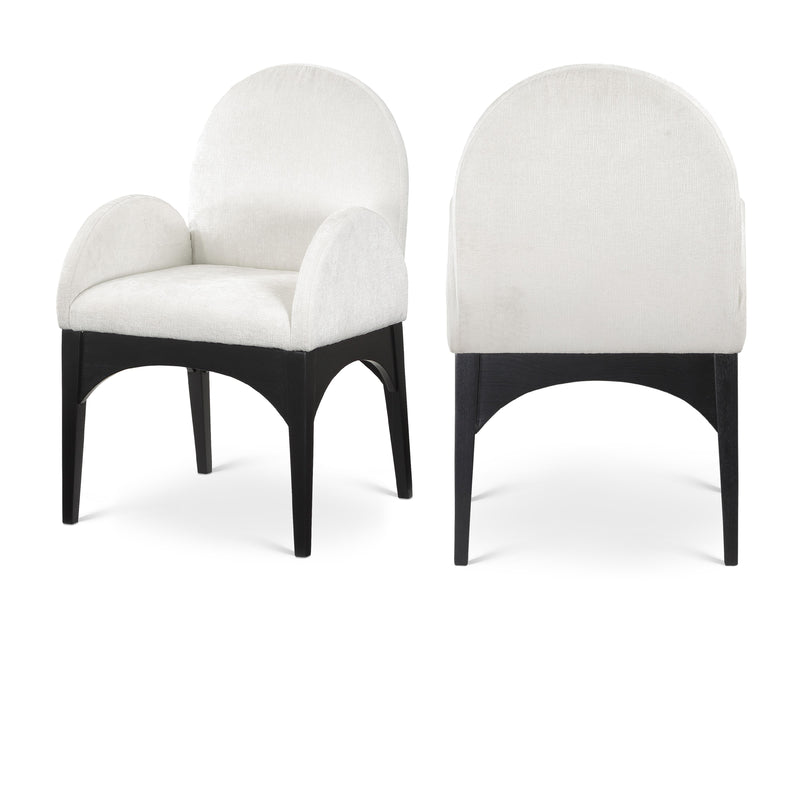 Meridian Waldorf Cream Chenille Fabric Dining Chair IMAGE 1