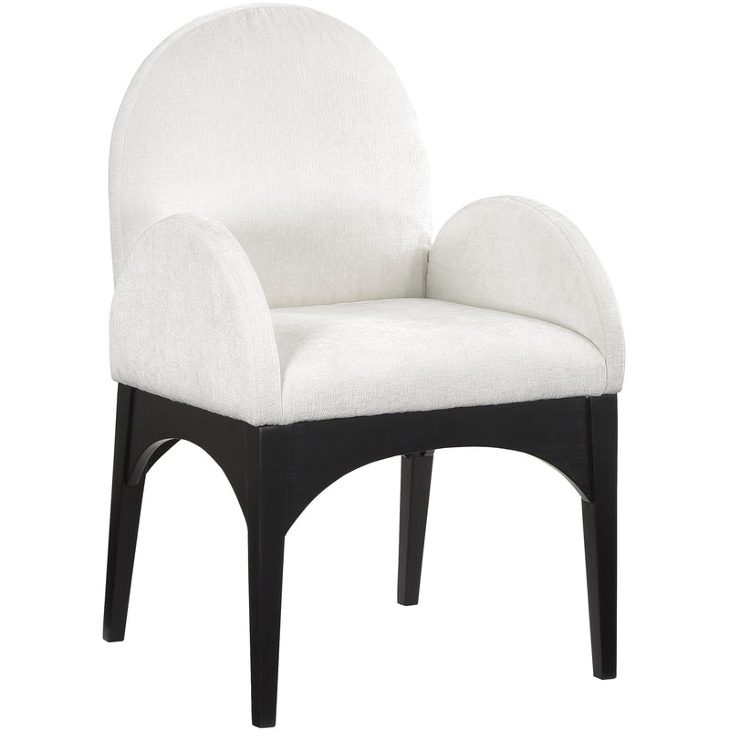 Meridian Waldorf Cream Chenille Fabric Dining Chair IMAGE 3