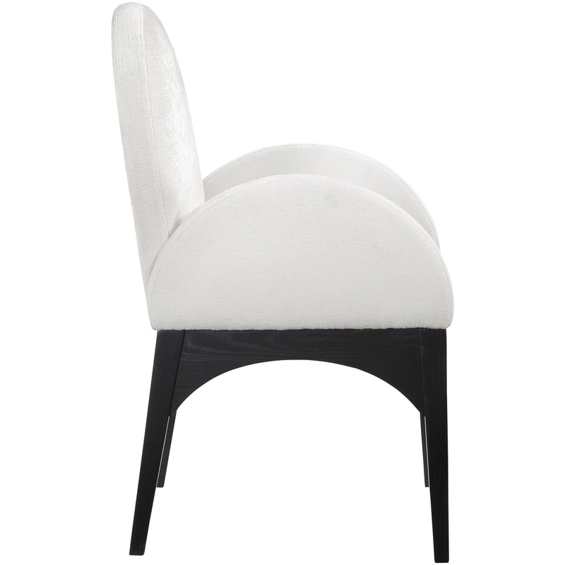 Meridian Waldorf Cream Chenille Fabric Dining Chair IMAGE 5