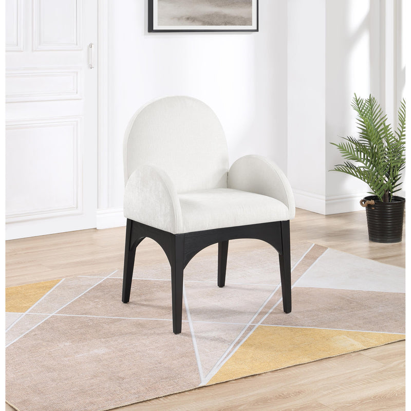 Meridian Waldorf Cream Chenille Fabric Dining Chair IMAGE 8