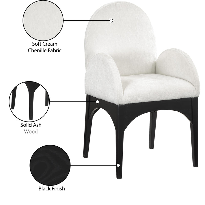 Meridian Waldorf Cream Chenille Fabric Dining Chair IMAGE 9